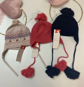 Lot de bonnet fille - neuf - Zippy - Taille 1/3 ans
