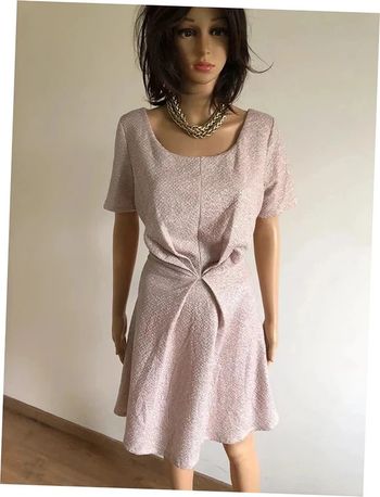 Robe rose claire brillante neuve à manches courtes Morgan taille L (valeur 65€)