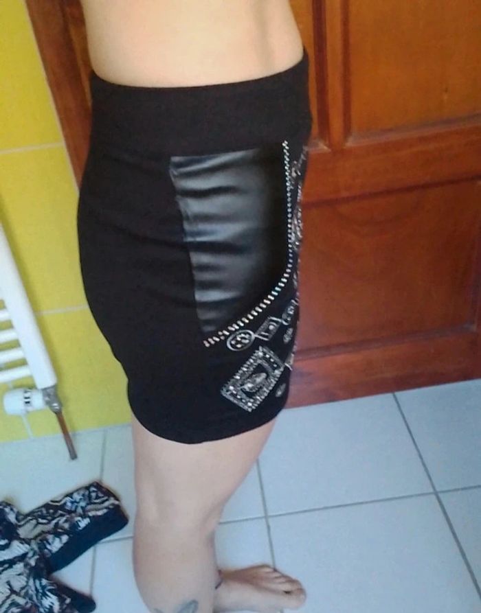 Mini jupe femme Noir avec motif - photo numéro 4