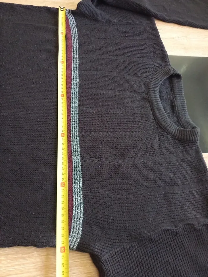 Pull noir en laine homme XXL - photo numéro 6
