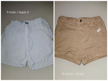 Lot shorts été 9 mois