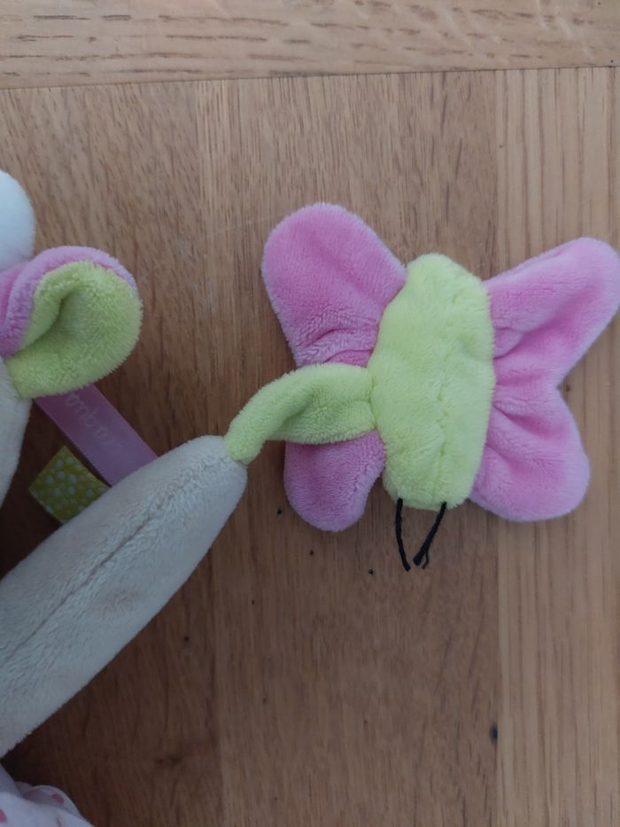 Doudou peluche hochet activité coquillette la Vache pouet pouet - photo numéro 4