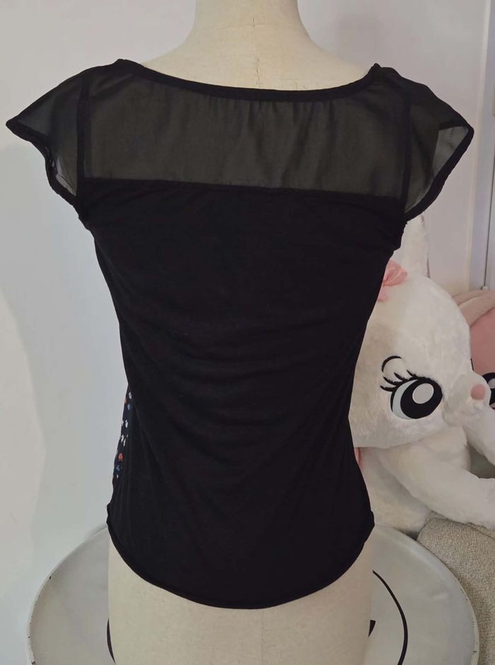 NAF NAF – Top Fluide Imprimé & Voile Transparent – Taille S – Élégant & Féminin - photo numéro 3