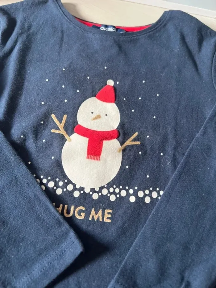 T shirt longues manches hiver Okaïdi 4 ans marine neuf - photo numéro 3