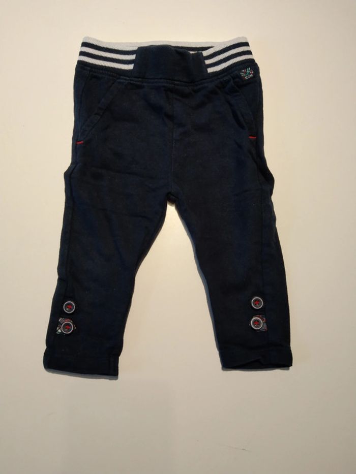 pantalon bleu marine molleton "elle est où la mer?" garcon 6 mois