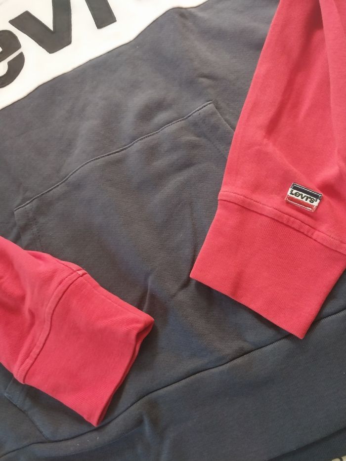 Sweat à capuche Levi’s tricolore rouge bleu blanc – Taille S - photo numéro 4