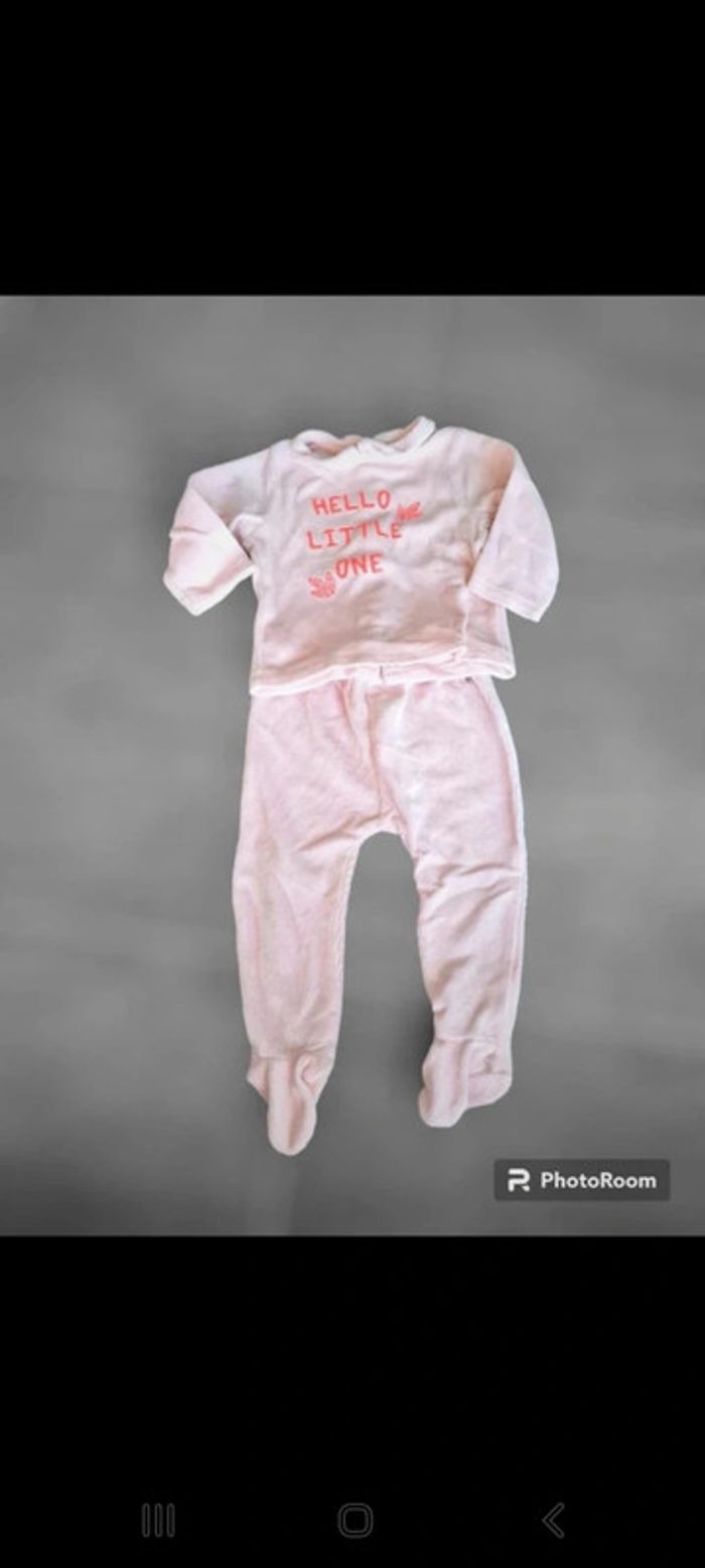 Pyjama fille chaud en velours 6 mois
