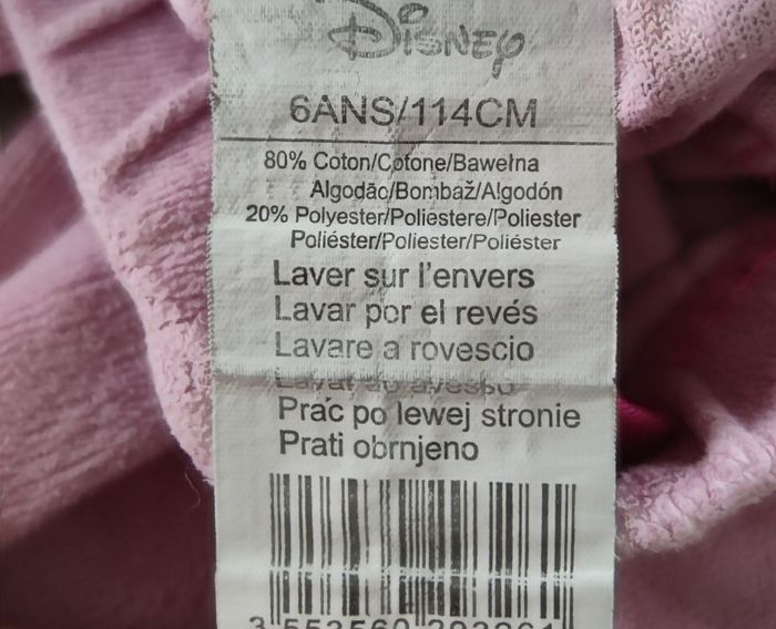 Pyjama Disney fille 6 ans gris et rose – bon état - photo numéro 8