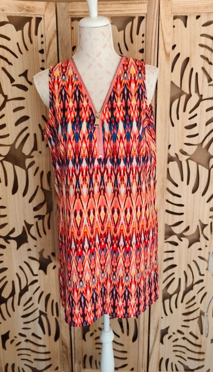 Tunique longue ou robe courte à motif coloré Kaylla Paris