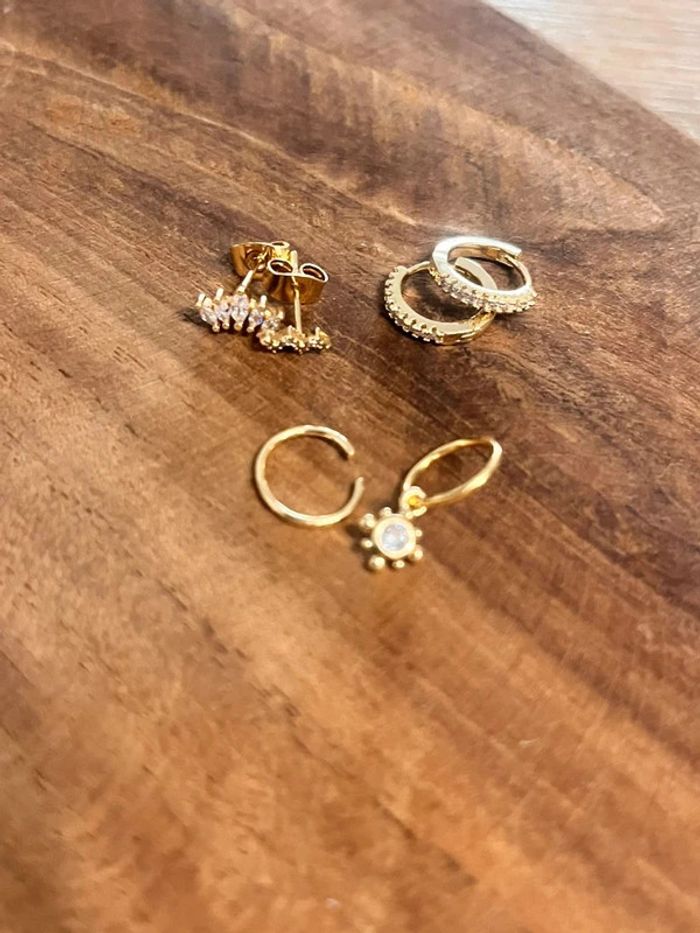ensemble boucles d'oreilles acier inoxydable