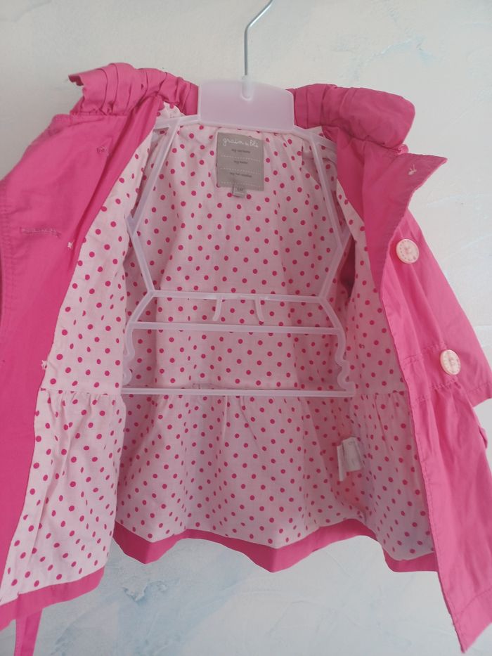 Manteau boutonnage devant ceinture doublure petit pois