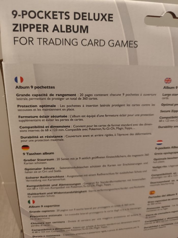 Classeur rangement cartes Pokémon magic Yu-Gi-Oh zip rigide latérale 360 cartes - photo numéro 3