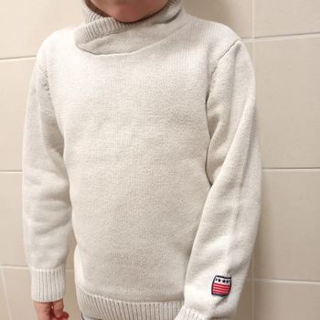 Joli pull avec col beige crème taille 6 ans