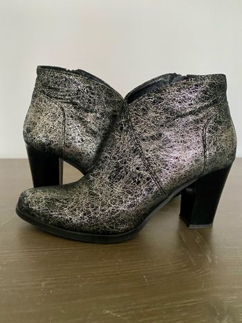 Bottines argent et noir T37,5 argent et noir  femme