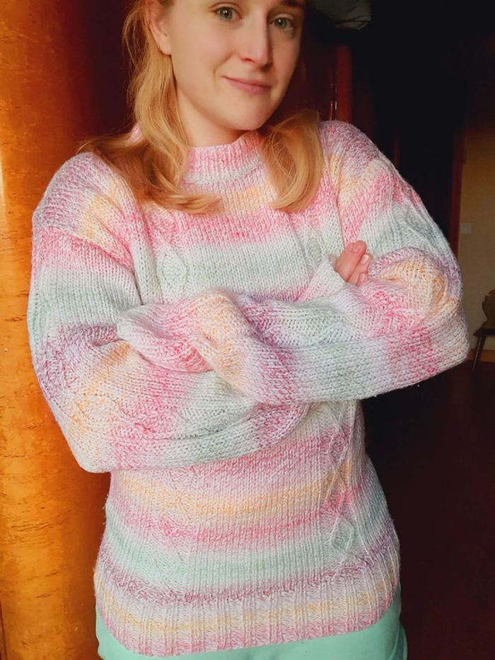 Pull hiver maille coloré L/XL - photo numéro 2