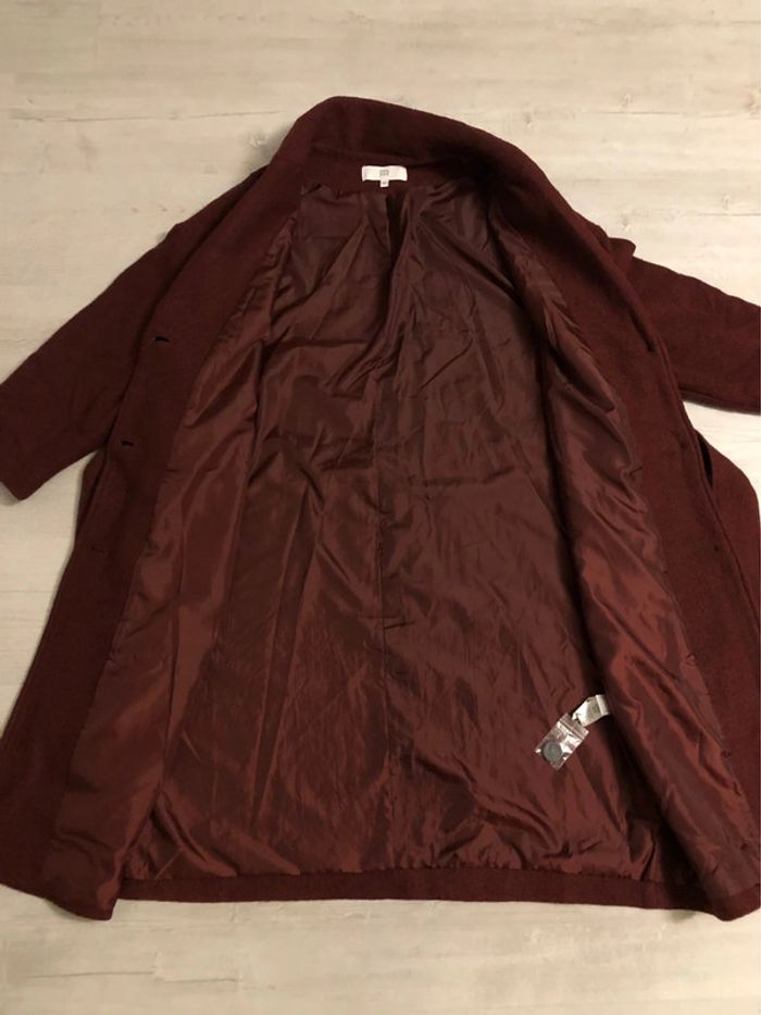 AN53- Manteau long épais bordeaux T44++  NEUF - photo numéro 7