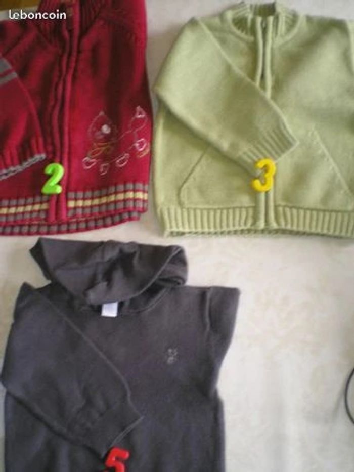 Lot 5 Gilets et pull - Garçon 12 mois - photo numéro 3