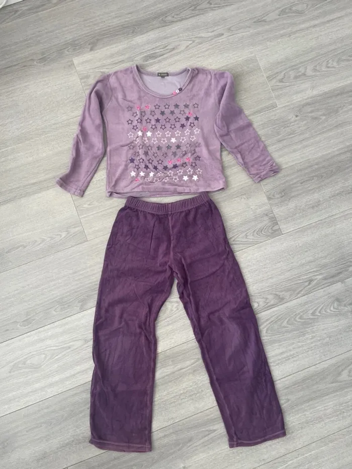 Pyjama fille velours violet