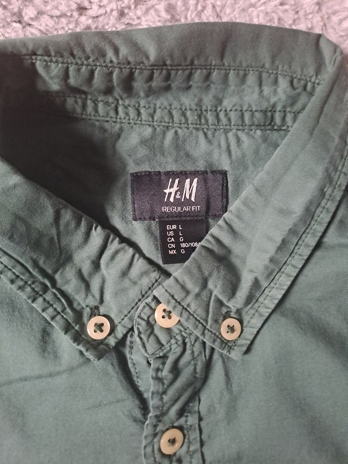 Chemise homme vert marque H&m tres bon État - photo numéro 2