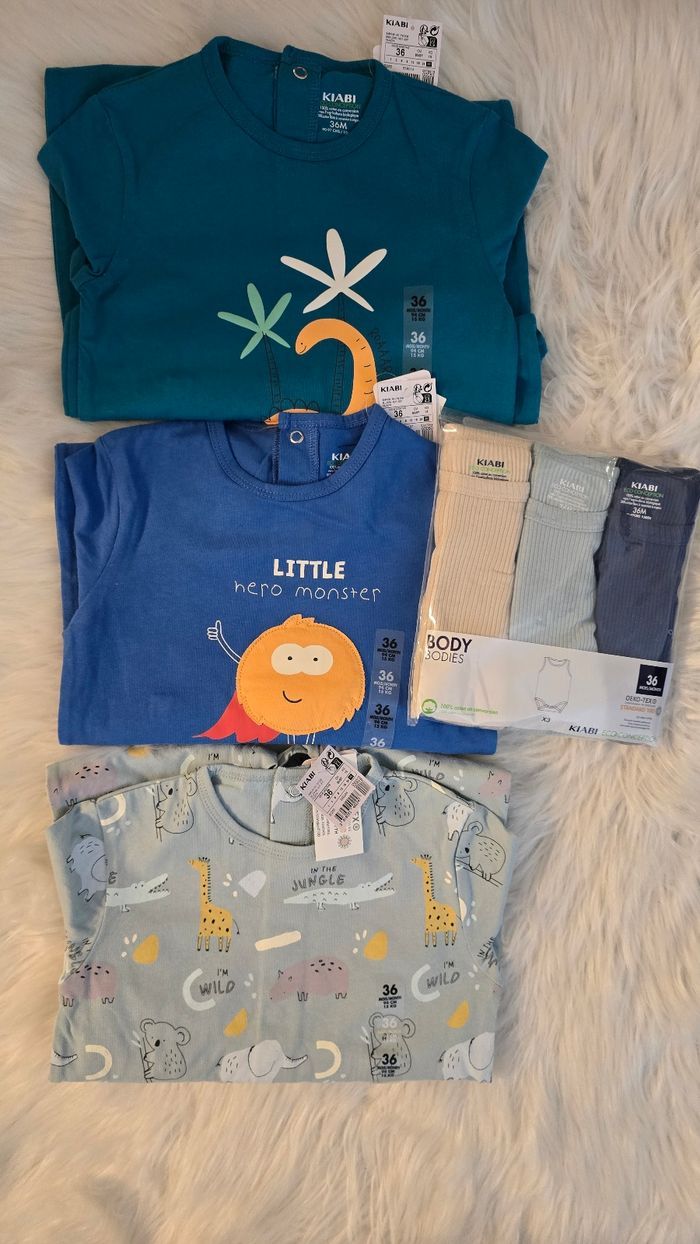 NEUFS (non portés)!!! 🏷🏷🏷💙🥰🤩 superbe lot pyjamas et bodies 36 mois garçon 🤩🥰💙