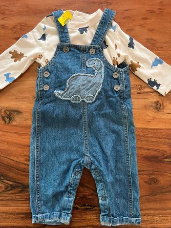 Ensemble salopette + tee shirt ML garçon 6 mois neuf