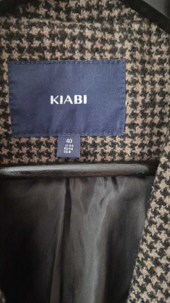 Manteau pied de poule marron et noir Kiabi - photo numéro 5
