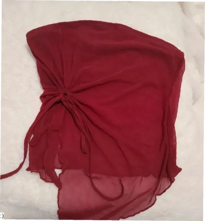 Top Femme Bordeaux Y2K Asymétrique Détail Nœud Fluide - Taille M Neuf - photo numéro 2