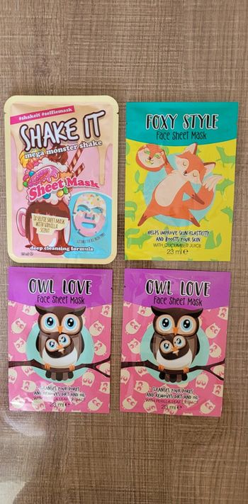 Lot 4 masques visage neufs