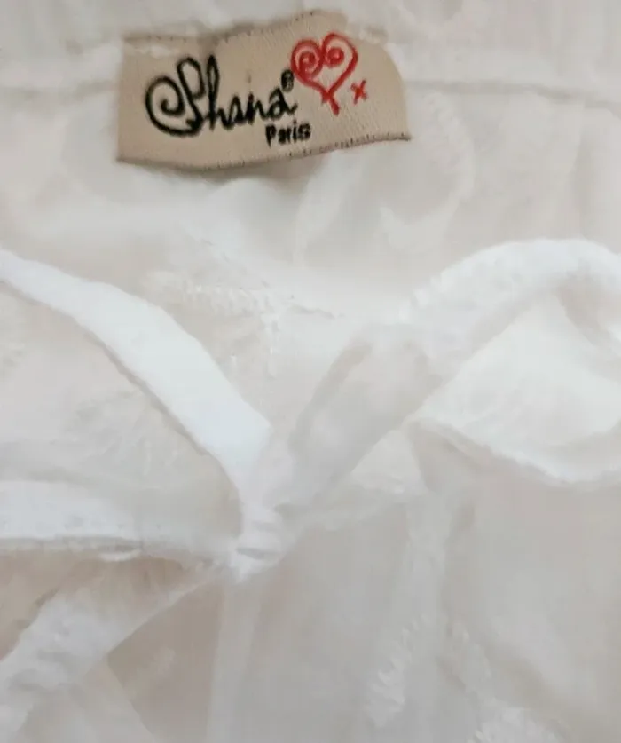 Blouse blanche dentelle brodée Shana Taille 36 Neuve - photo numéro 5