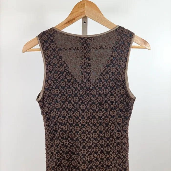 Robe sans manches Pablo Gérard Darel brodée fleurs en laine mélangée T38A1306 - photo numéro 7