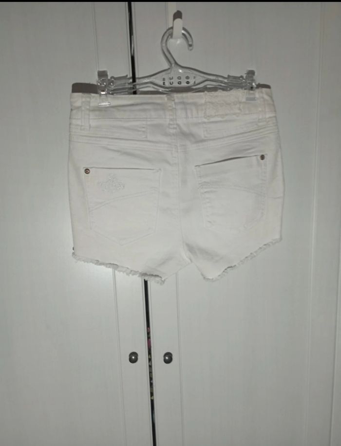 Short en denim blanc - photo numéro 2