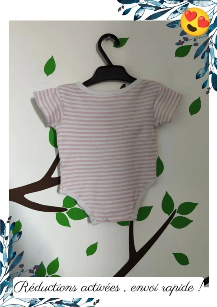 Body blanc et rose 0/3 Mois - photo numéro 3