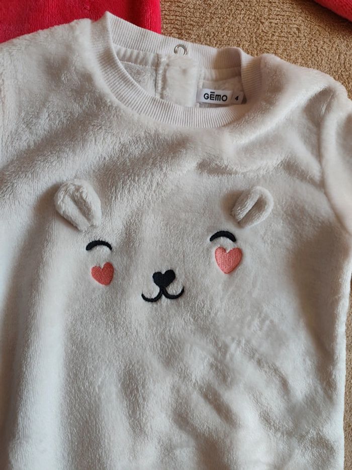 Lot de 2 sweats en maille peluche chine 4 ans Gémo - photo numéro 2