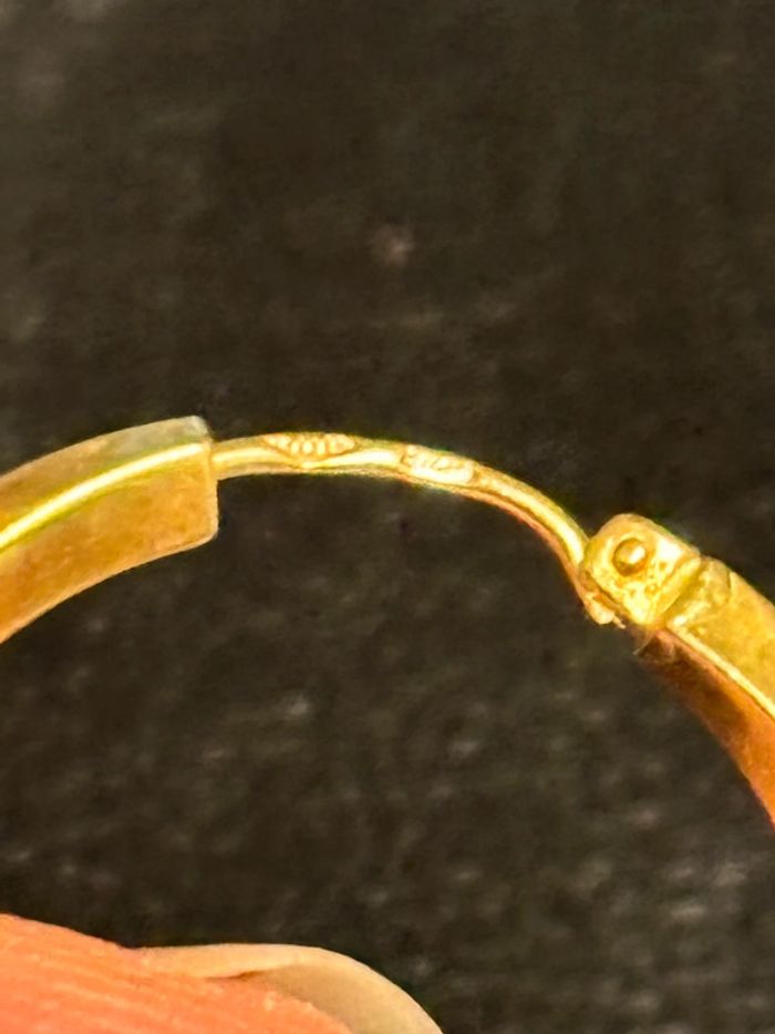 Jolie paire de boucles d’oreilles «créoles » torsadées » en or 18 carats femme TBE - photo numéro 4