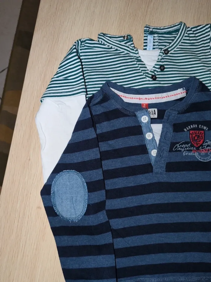 Lot de 2 t-shirts col tunisien 2 ans - photo numéro 4