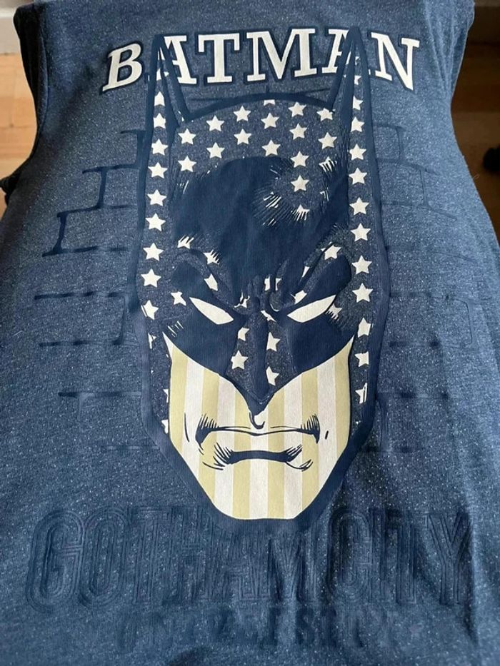 T shirt bleu chiné Batman 8 ans - photo numéro 5