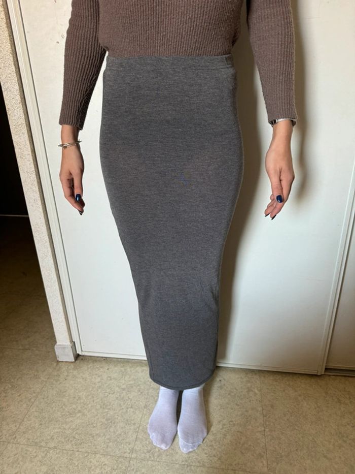 Jupe longue grise
