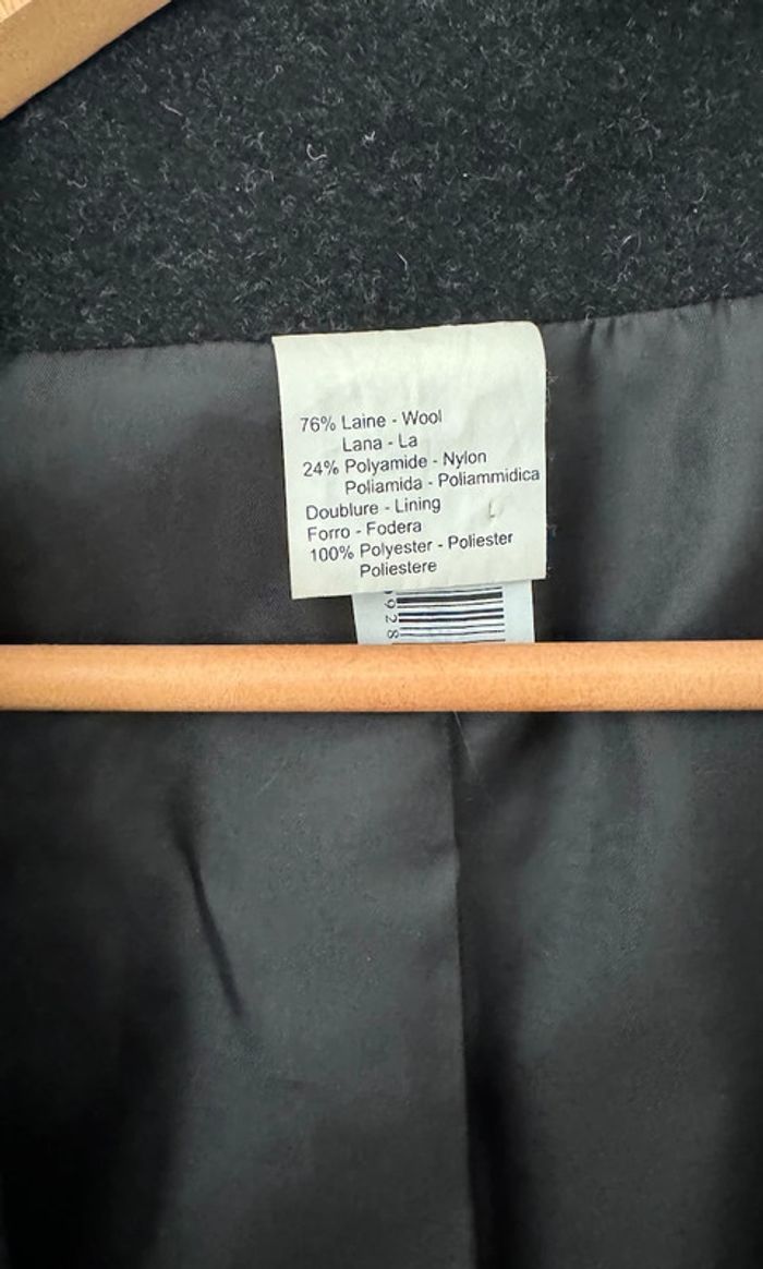 Manteau vintage gris anthracite, laine - 46 - photo numéro 5