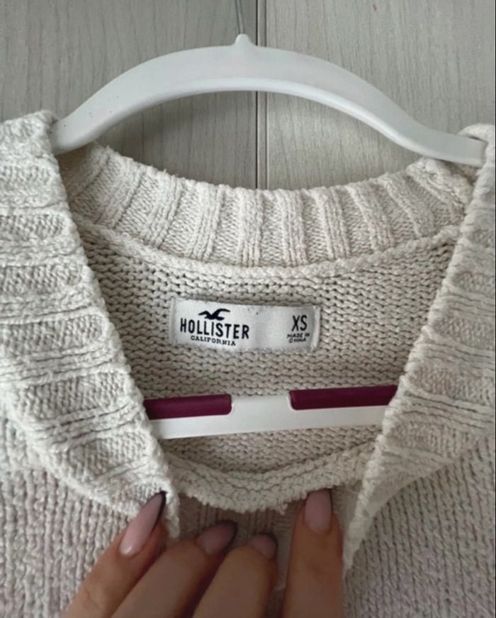 Pull blanc, Hollister - photo numéro 3