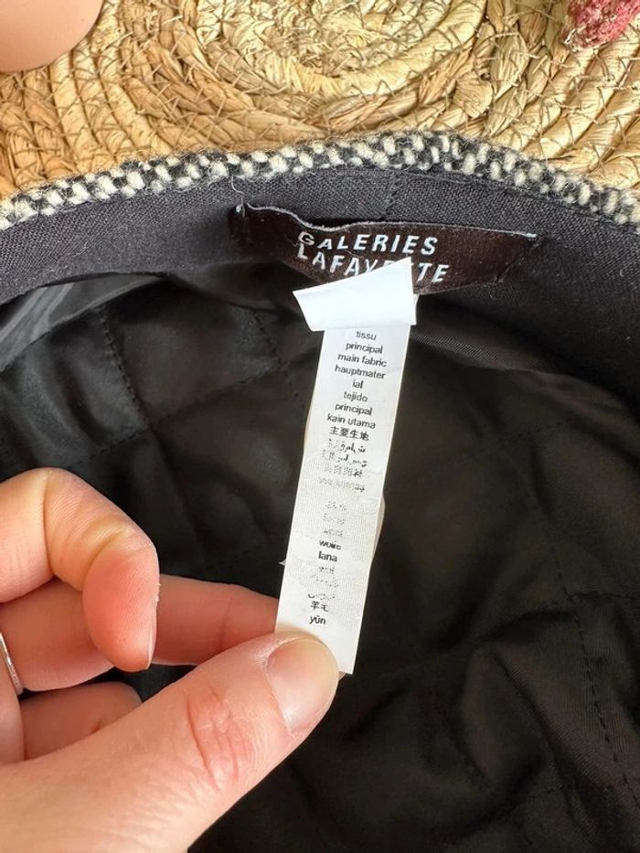 Casquette gavoche en laine noir et blanc taille 54 - Galeries Lafayette - photo numéro 9