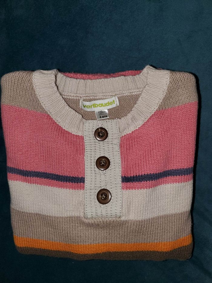 pull rayures Vertbaudet garçon 4 ans - photo numéro 2