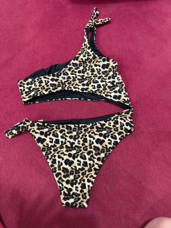 Maillot de bain une pièce léopard asymétrique 3 calzedonia - photo numéro 6