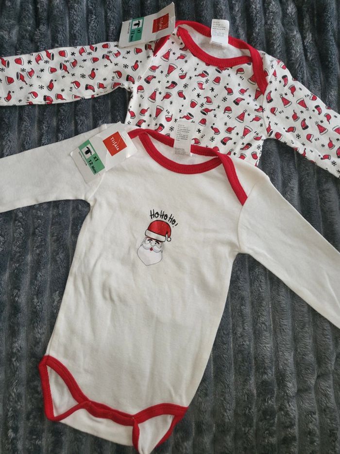 Lot de 2 bodie mixte noel