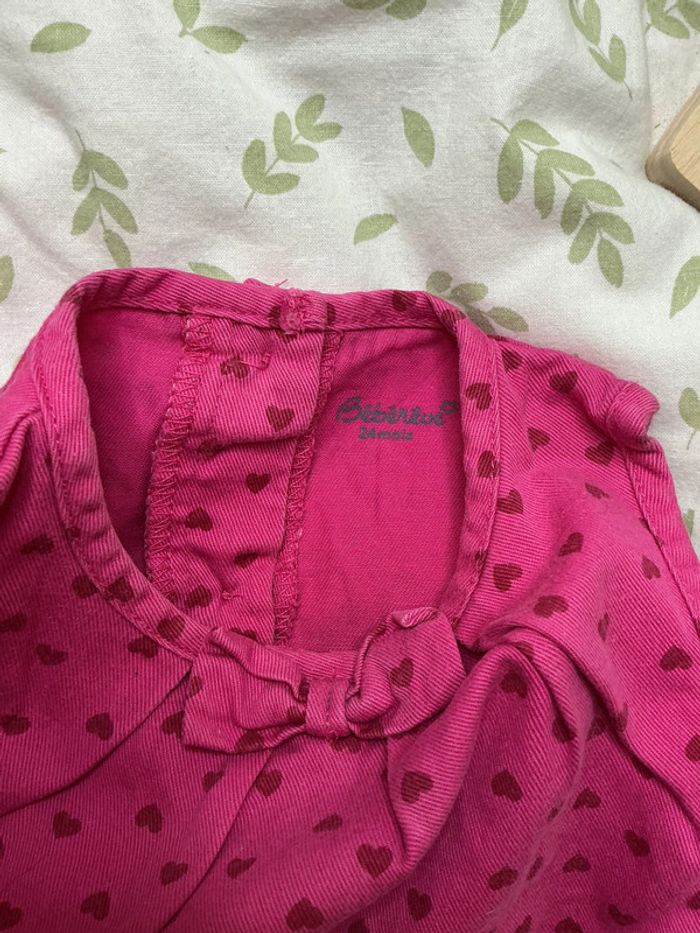 robe sans manches rose motifs coeurs bébé rêve 24 mois - photo numéro 4