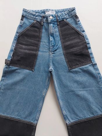 Jean bicolore jambes larges taille 34