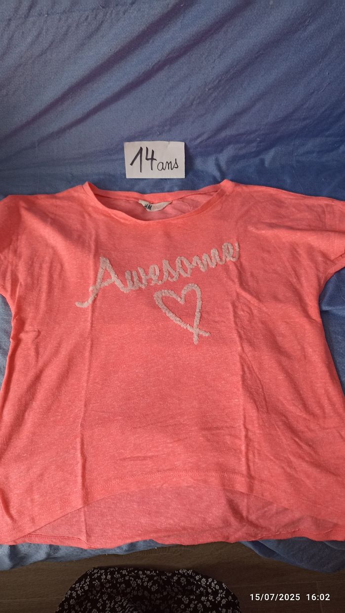 T-shirt rose H&M 14 ans