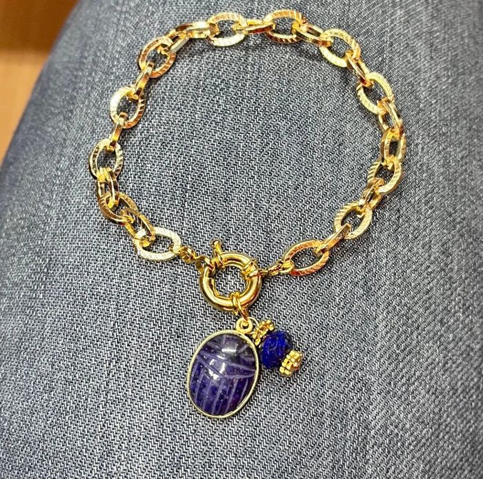 Bracelet amulette scarabée Lapis-Lazuli - photo numéro 6