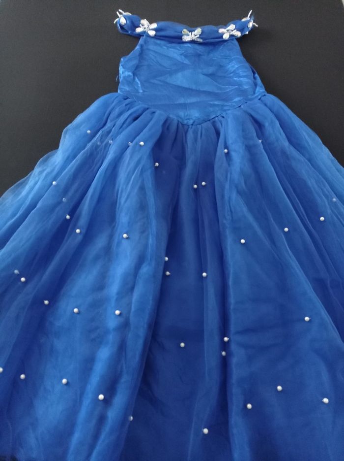 Déguisement robe princesse bleu marine papillon 5-6ans - photo numéro 3