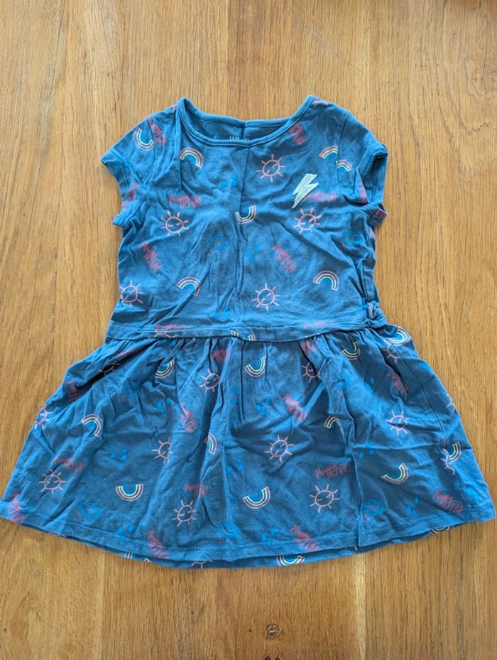 Robe manches courtes bleue été 3 ans
