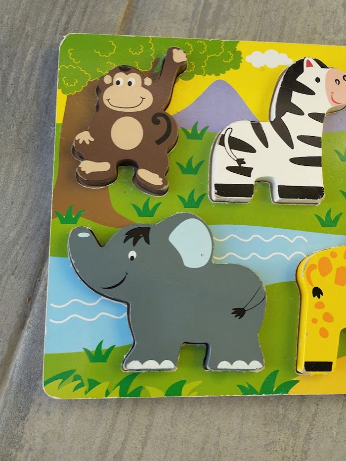 Jouet éducatif en bois puzzle jungle - photo numéro 3